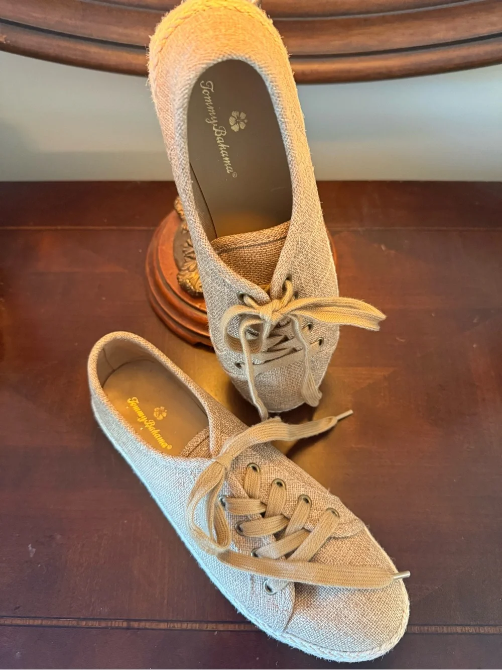Tommy BahamasWedge Espadrille Platform Sneakers in Beige - Women's Casual Lace-U